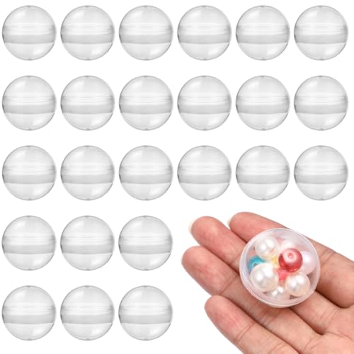 Garneck 100Pcs Transparent Shell Jouets De Noël Récipients en Verre De Terrarium Clairs Balles À Remplir Machine À Griffes Balles pour Le Bureau Balles pour