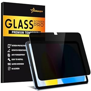 avakot Protector de pantalla de privacidad para iPad 11th A16 2025, película de vidrio templado antiespía para iPad de 10.9 pulgadas 2022, protector de pantalla de claridad HD sensible al tacto