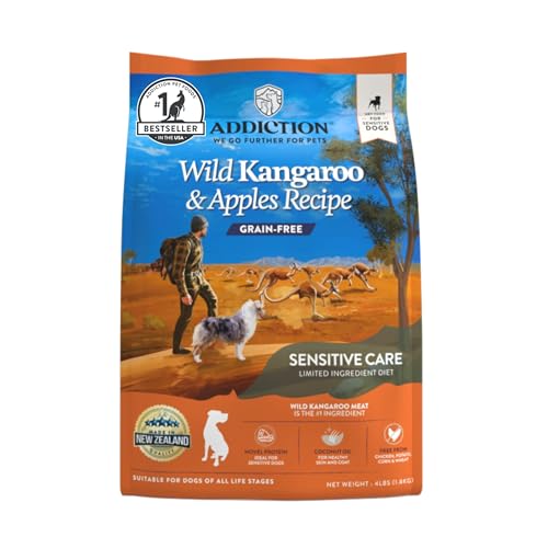 Addiction Wild Kangaroo & Apples Dry Dog Food - Limited Ingredient, Novel Protein For Dogs With...
