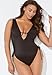 Swimsuits For All Women's A-List Plunge One Piece Swimsuit - 4, Black (Plus