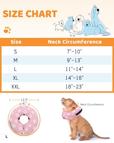 Image of Supet Inflatable Dog Cone Collar Alternative After Surgery, Dog Neck Donut Collar Recovery E Collar, Soft Pet Cone for Small Medium Large Dogs
