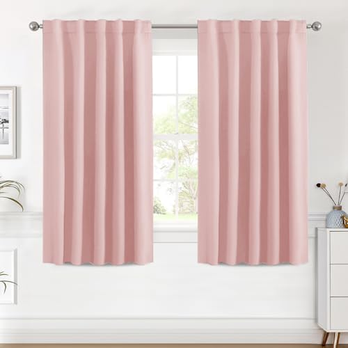 Image of H.VERSAILTEX Blackout Curtains Thermal Insulated Window Treatment Panels Room Darkening Blackout Drapes for Living Room Back Tab /Rod Pocket Bedroom Draperies (2 Panels, Baby Pink, 42 x 54 Inch)