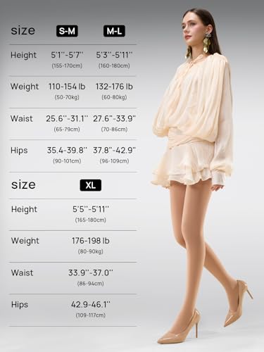 Image of MANZI Women's Solid Color Semi Opaque Footed Tights Soft Stretch Pantyhose