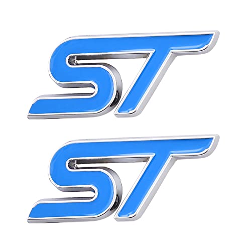 2 st St Emblem Klistermärken Metall 3D Car Styling Badge som passar alla fordonsdörrar kroppsbagage och andra föremål (blå)