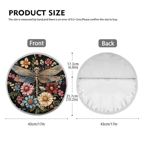 Image of Flower Dragonfly Car Steering Wheel Sun Shade Cover Foldable Car Interior Accessories Sun Shade for UV Protection Lightweight Universal Fit Most Cars Women Men