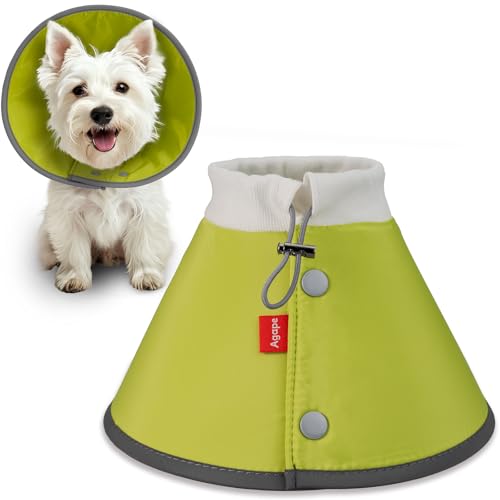 Image of Agape Soft Dog Cone for Small Dogs & Cats, Recovery Collar to Stop Licking | Comfy E Collar Alternative for Puppies, Adjustable Cloth Cone After Surgery, Protective Neck Cone for Kittens, Washable