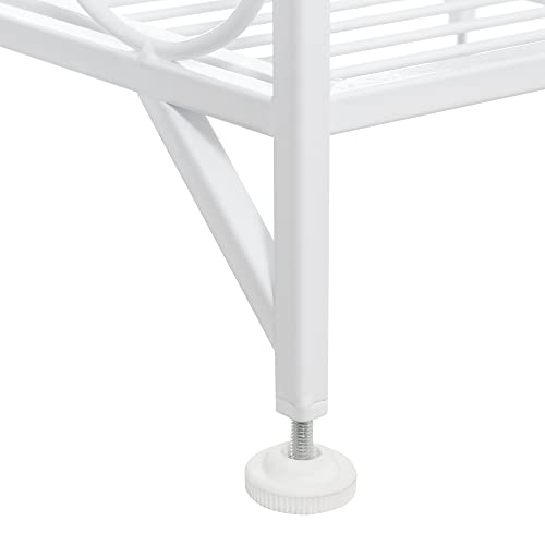 Image of Convenience Concepts Xtra Storage 3 Tier Folding Metal Shelf with Scroll Design, White