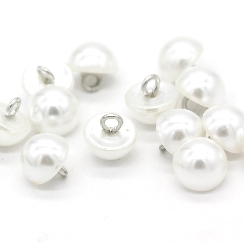 USOSOU Lot De 20 Boutons Ronds En Fausse Perle Beige Avec Tige En Métal Doré Pour