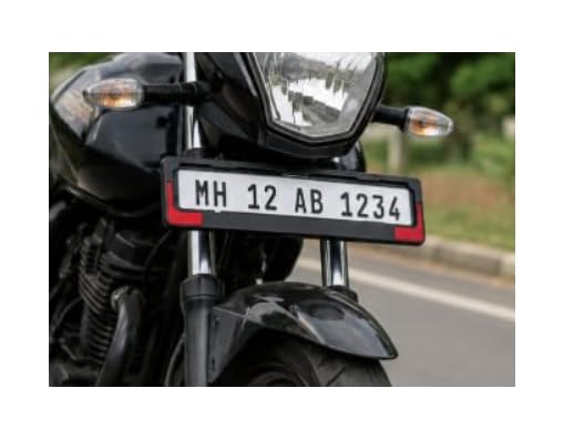 Image of HCM Number Plate Frame Set of 2 (Front & Rear) | ABS Quality Plastic | HCM High Class Materials | Easy Installation | with Double Side Reflector