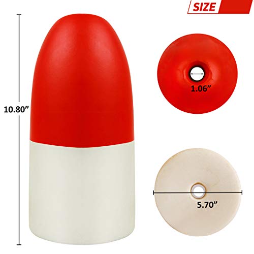 SILANON Crab Trap Floats Buoy -2 Pack Red/White Kayak Crab Pot Shrimp Trap Float Stabilizers Marker Buoys for Fishing 5x11