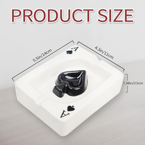 Besupert Ashtray, Decorative Ceramic Poker Ash Tray For Cigarettes And Cigar Smokers, Cute And Funny Handmade Decoration For Home Decor thumb #1