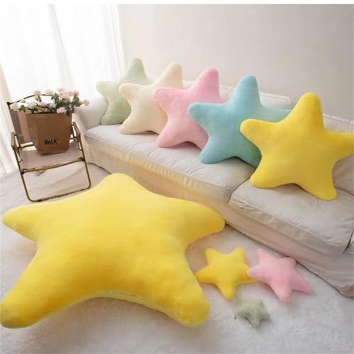champracer Kissen Stern Plüschkissen, Kuschelkissen Kinder, Weiche Flauschige Sternform Zierkissen, Stern Wurfkissen für Mädchen & Jungen Zuhause Schlafzimmer (Milchweiß,18 cm)