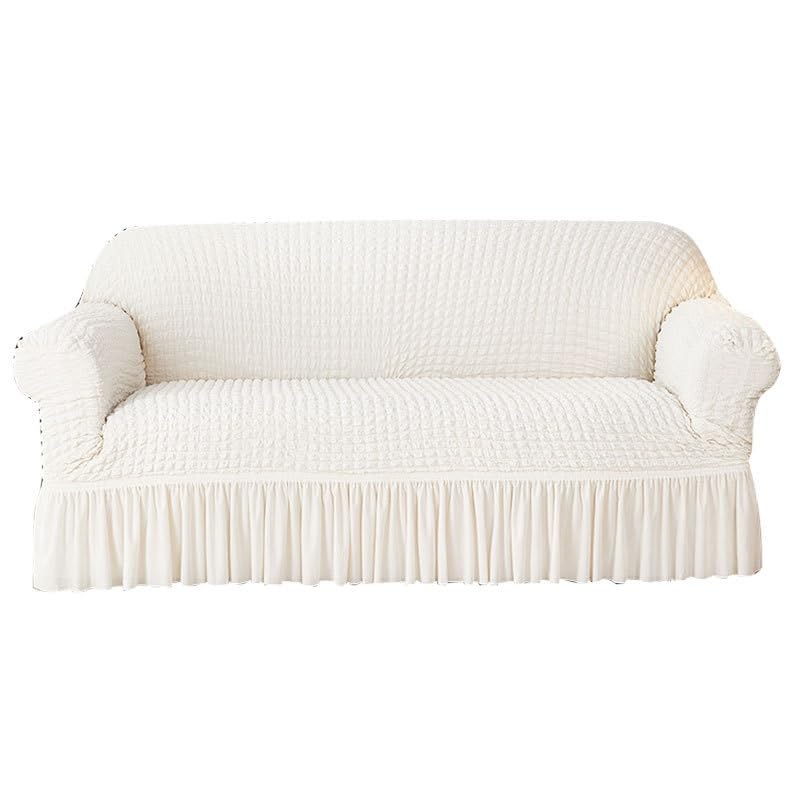 Sofa Slipcover with Skirt, Universal 1 Piece Armchair Sofa Slipcovers Couch Cover 1/2/3/4 Seat High Stretch Bubble Lattice Sofa Cover Furniture Protector Washable Durable Couch Cover ( Color : #7 , Si