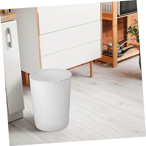 Caneca de basura rectangular de plástico 12L blanca miniatura 7