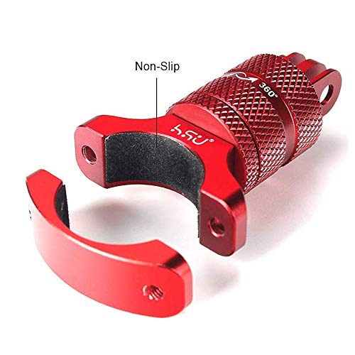 Image of HSU Bike Mount for GoPro, Aluminium Alloy Mountain Bicycle Holder 360 Rotation Handlebar for Hero 12 /11 /10 /9 /8 /7 /6 /5 /4 /3 and Other Action Cameras(Red)