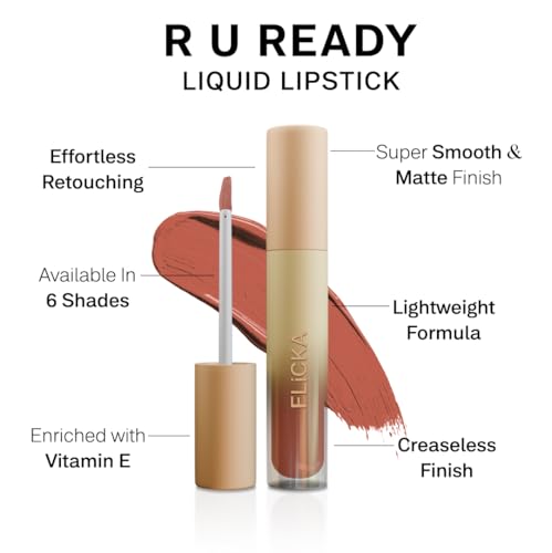 Image of FLiCKA Ultimate Glow Bundle Combo | Flawless Femme Liquid Foundation (Coffee-08) | Silk Touch 3 in 1 Face Primer | R U Ready Liquid Lipstick