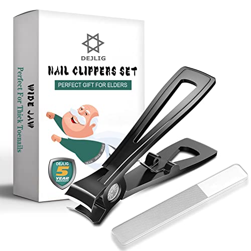 Thick Toenail Clippers, Mens Nail Clippers for Large Big Thick Nail and Toenail Senior Nail Clippers with Sharp Curved Blade, Wide Jaw Opening for Thick/Ingrown/ Seniors/Adult/Professional