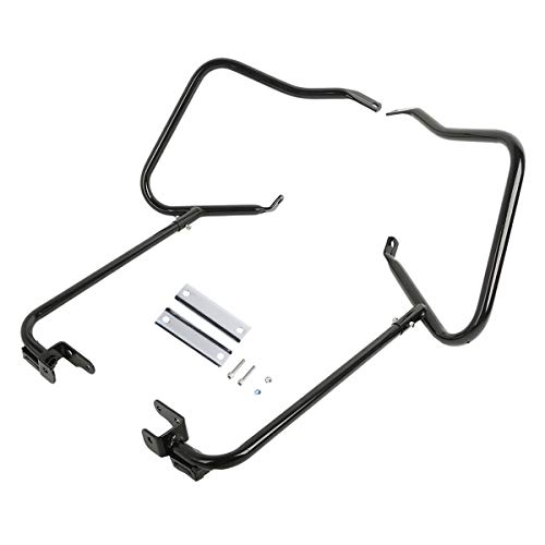 XFMT Black Saddlebag Bracket Guard Bars Compatible with Harley Touring Electra Street Glide 2014-2024