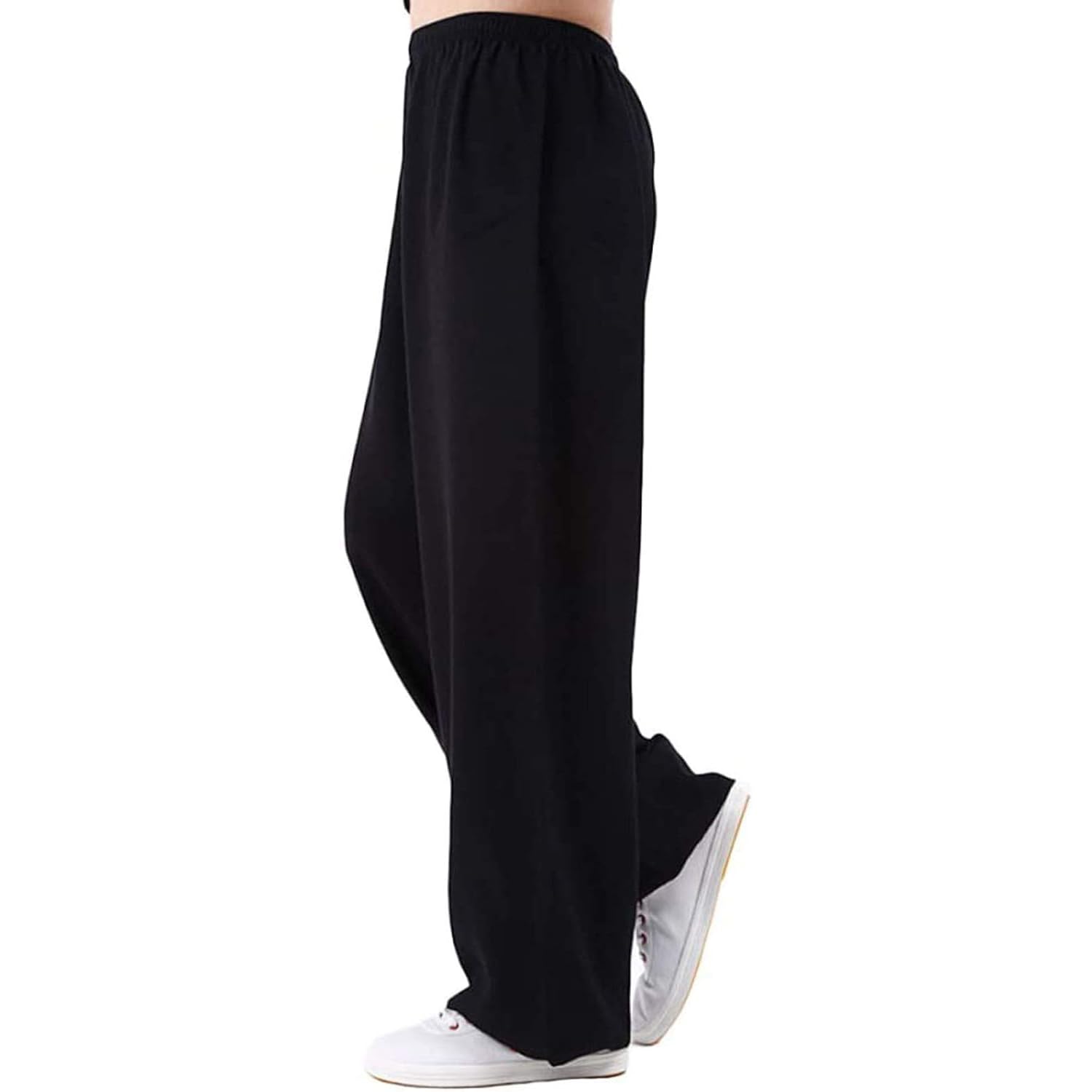 IQOAIJ Pantalon Kung Fu Tai Chi pour femmes et hommes Pantalon de sport léger et respirant Pantalon ample Tai Chi à jambes larges