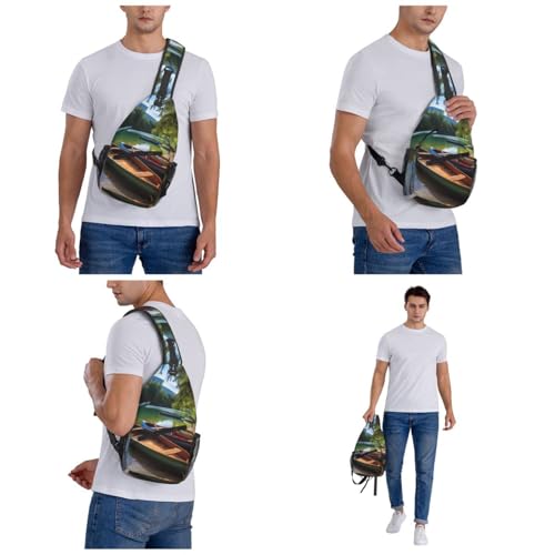 Bolso cruzado casual negro para hombre y mujer miniatura 7