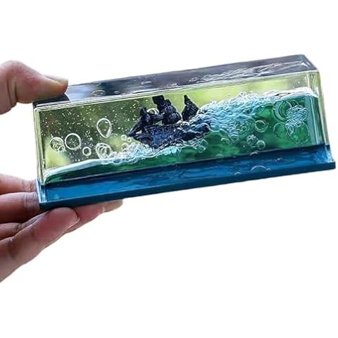 ZEshops Ghost Ship Black Pearl Ship in A Bottle Fluid Liquid Drift Bottle Living Room Decoration Acrylic Gift Floating Boat Home Decor Cover
