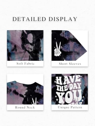 Funny Shirts for Women Have The Day You Deserve Shirts Tie Dye Skeleton Emo Graphic Tee Tops4