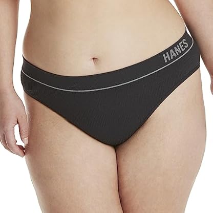Hanes Women's Originals Seamless Stretch Rib Bikini Panties Pack, Assorted Colors, 6-Pack - Image 3