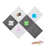 Tikea Felt Bulletin Boards 6 Pack Square Pin Boards with 35 Push Pins Wall Decor Photo Memo Display