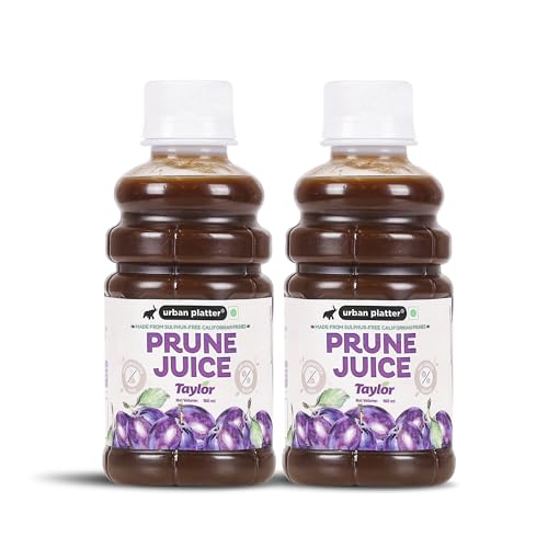 Image of Urban Platter Pure California Prune Juice, 180ml, Pack of 2 (No Added Sugar | Natural Digestive Support | Source of Antioxidants & Potassium | Preservative-Free)