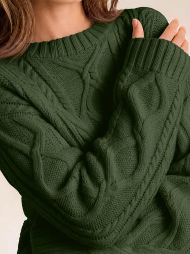 Image of Trendy Queen Women's Oversized Cable Knit Sweaters 2026 Fall Outfits | Quiet Luxury Style, Chunky Knit Texture, Winter Holiday Outfit, Easy Layering Piece, Fall Fashion Staple