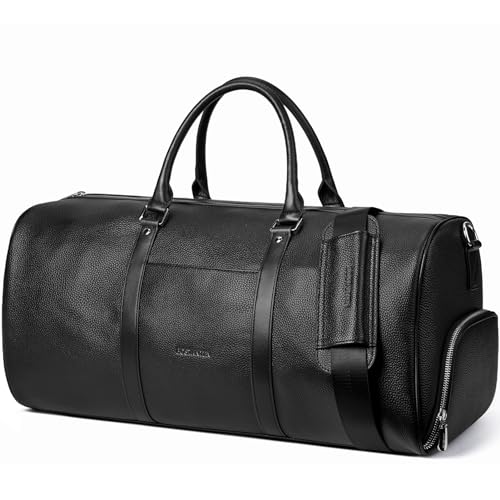BOSTANTEN Genuine Leather Weekender Duffel Bag