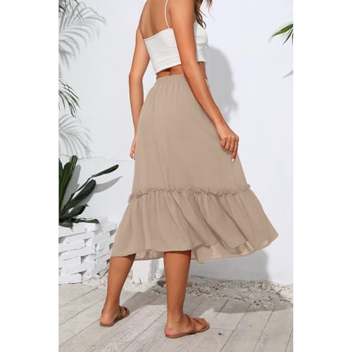 Image of Witsmile High Waist Tiered Skirts for Women Flowy Skirts for Women Long Length with Pockets 2026 Fashion Trendy