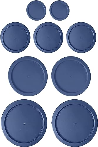 Replacement Lids for Pyrex Glass Foood Storage Containers Containers Round (2) 1-Cup (3) 2-Cup (2) 4-Cup (2) 7-Cup (Blue)
