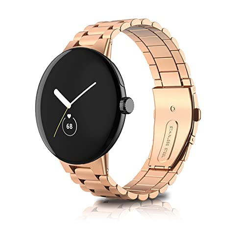 Rosok Armband Kompatibel mit Google Pixel Watch, Herren & Damen Rostfreier Edelstahl Ersatzband für Google Pixel Watch - Roségold thumbnail