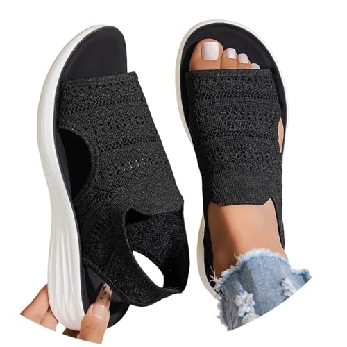 Generisch Sandalias de verano para mujer, sandalias con plataforma de malla transpirable, suela suave, ligeras, cómodas, informales