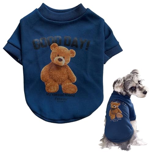 犬服 スウェットトレーナー 犬 猫 ペット服 可愛い クマ Tシャツ ドッグウェア 柔らかい 防寒 暖かい コスプレ コスチューム 犬服 猫服 通気性 脱毛保護 仮装 変身服 記念撮影 お出かけ お散歩 猫 小型犬 中型犬 ペット用品 春 秋 冬 (ブルー, XL:4.5-5.5kg)
