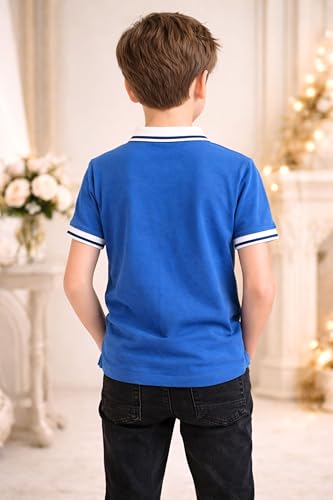 Image of TotzTouch Boys Premium Polo Collar Tshirt Combo with Zipper Closure Color White & Black Age 6 Years to 15 Years