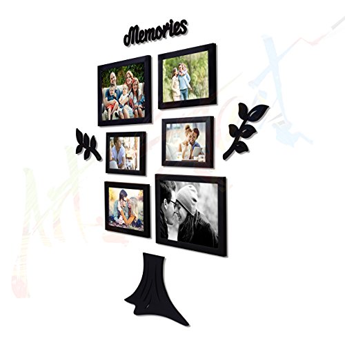 Image of Art Street - Memory Family Tree Photo frame set of 11 Pieces, 6 Photo Frames and 5 Mdf Plaques.