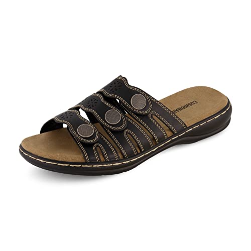 CUSHIONAIRE Women's Barret comfort sandal with +Comfort Foam and Wide Widths Available