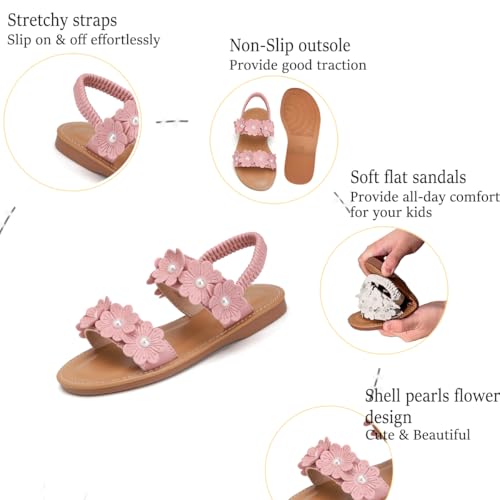 Image of Toddler Girls Sandals Summer Flats Dress Shoes for Baby Little Kids Girl