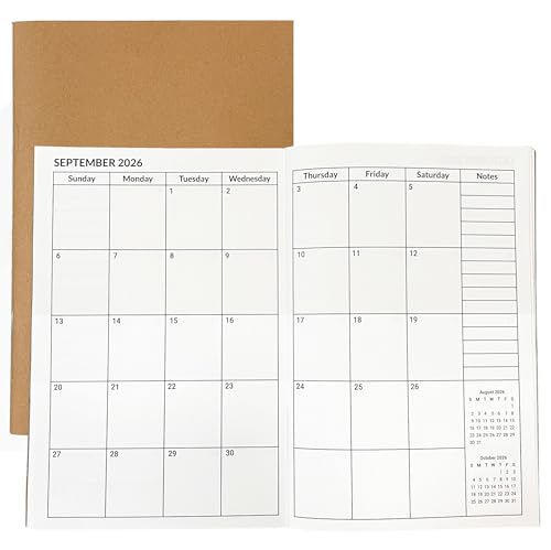 A5 Calendar Planner Jan 2026 - Dec 2027, Travelers Notebook Inserts for 2 Years, Monthly Calendar &...