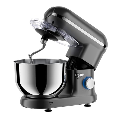 Anghie Stand and Hand Mixer 6.5-QT 660W 6-Speed Tilt-Head Food Mixer, Kitchen Electric Mixer with Bowl Rest, Dough Hook, Wire Whip & Beater (Black)