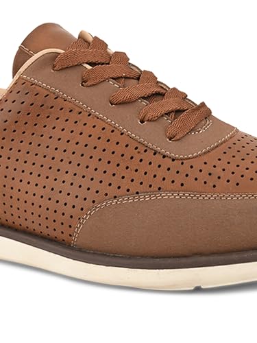 Image of San Frissco Men's Perforated Sneaker Casual Lace-Up Shoes | Soft Cushioned Footbed with TPR Sole | Comfortable and Trendy Casual Shoes for Office and College