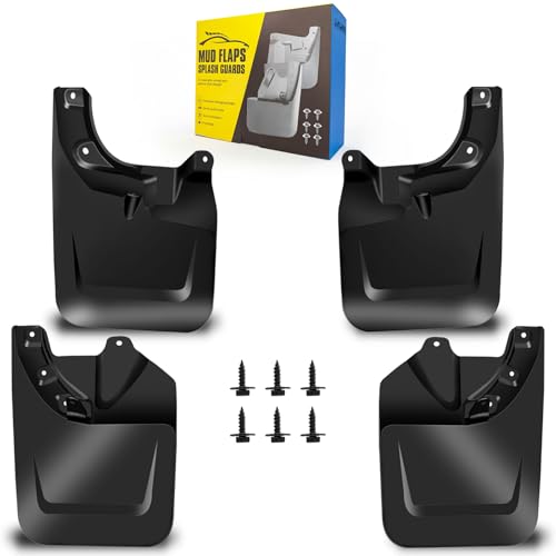 Image of Mud Flaps Fit for Toyota Tacoma 2016-2023 (with Fender Flares), It Fits Models with Fender Flares Only, for Four Seasons Protection, No Drilling Required W /Fastener Clips, Front and Rear 4PCS