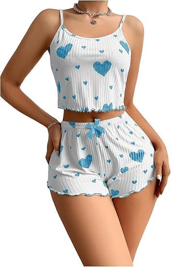 Image of UNITRUST Women's Babydoll Lingerie Set with Boyshorts Panty, Cotton Blend, Multi-Colour, Red, Free Size (30-36 Inches), 76-91 cm, Adjustable Straps