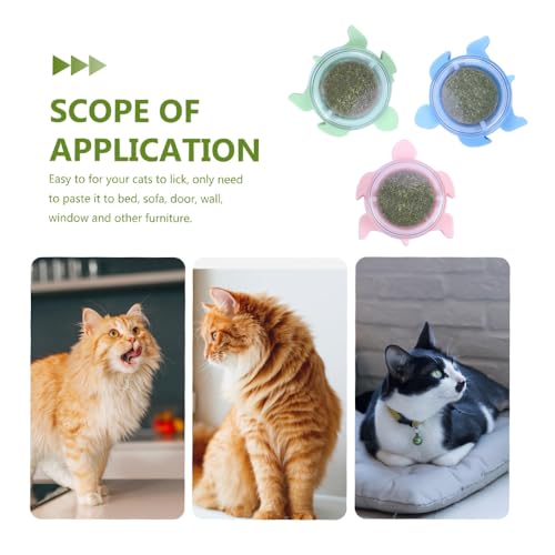 Image of Sichumaria Catnip Wall Toys,Catnip Balls Teeth Cleaning Cat Bite Toy,Edible Cat Licking Toy, Cat Chew Toy, Teeth Cleaning Cat Bite Toy, Rotatable Indoor Cat Toy (1Pcs,Blue)