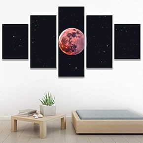 SIGNWIN 5 Panel Canvas Wall Art Aerial Astronomy...