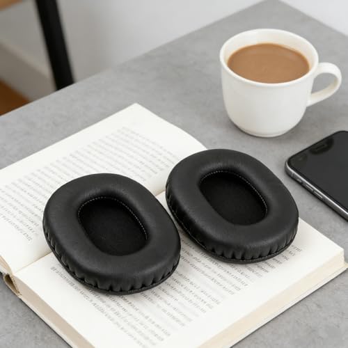 Almohadillas de Repuesto para Auriculares Tascam TH-300X TH-200X, Negras | Cojines de Proteína de Cuero, Espuma de Memoria, Alta Densidad miniatura 6
