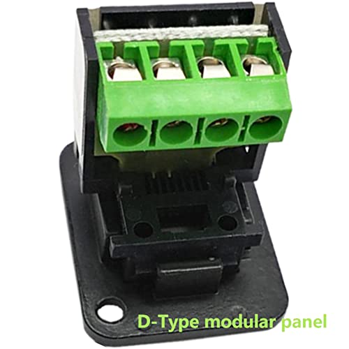 Conector RJ11 6P4C Panel D para Teléfono Negro miniatura 3