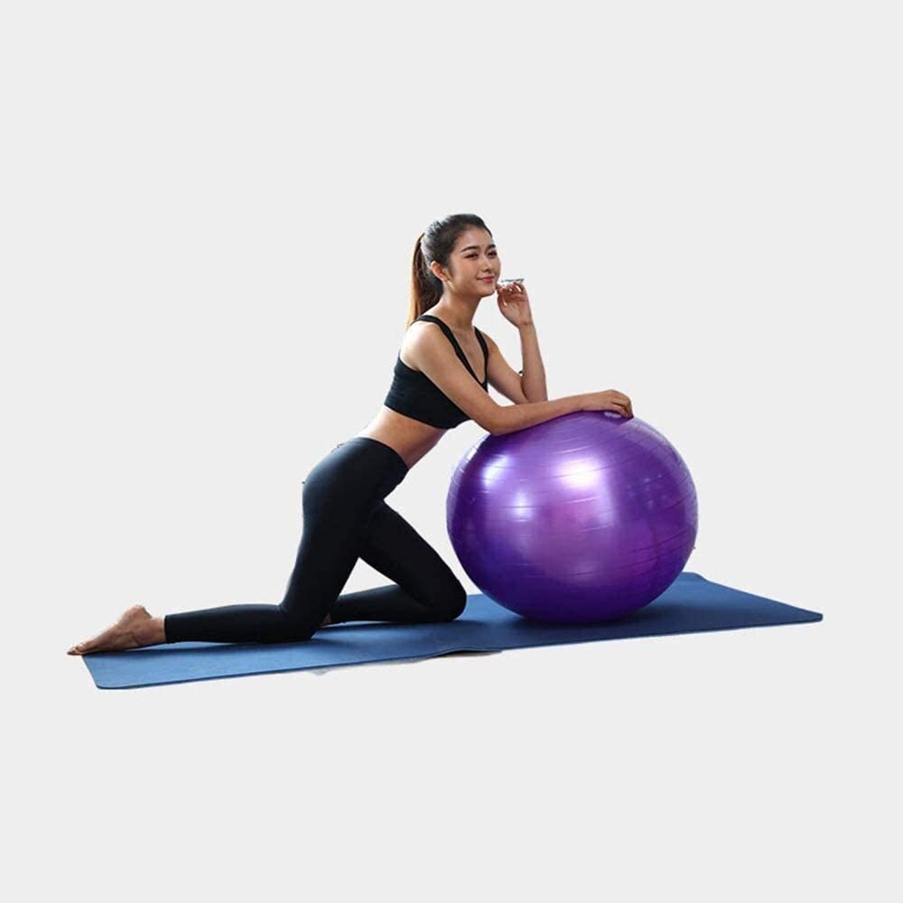 Pelota de Fitness, pelota de Yoga Pilates con bomba de aire, silla de oficina en casa, pérdida de peso, equilibrio, entrenamiento, pelota de asistencia for el parto ( Color : Silver , Size : 65CM )